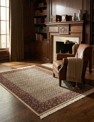4' 8 x 6' 5 Hand Knotted Farahan Oriental Wool Rug