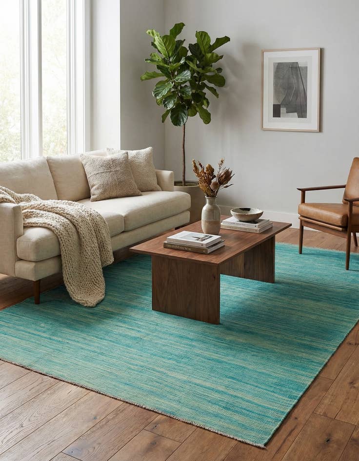 Detail image of 5' 10 x 9' 2  Hand Woven Kilim Modern Wool Rug