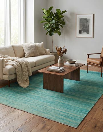 5' 10 x 9' 2 Hand Woven Kilim Modern Wool Rug