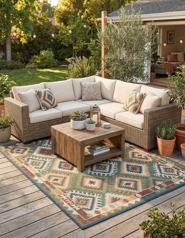 7' 10 x 10' Easy-Clean Baja Indoor / Outdoor Rug