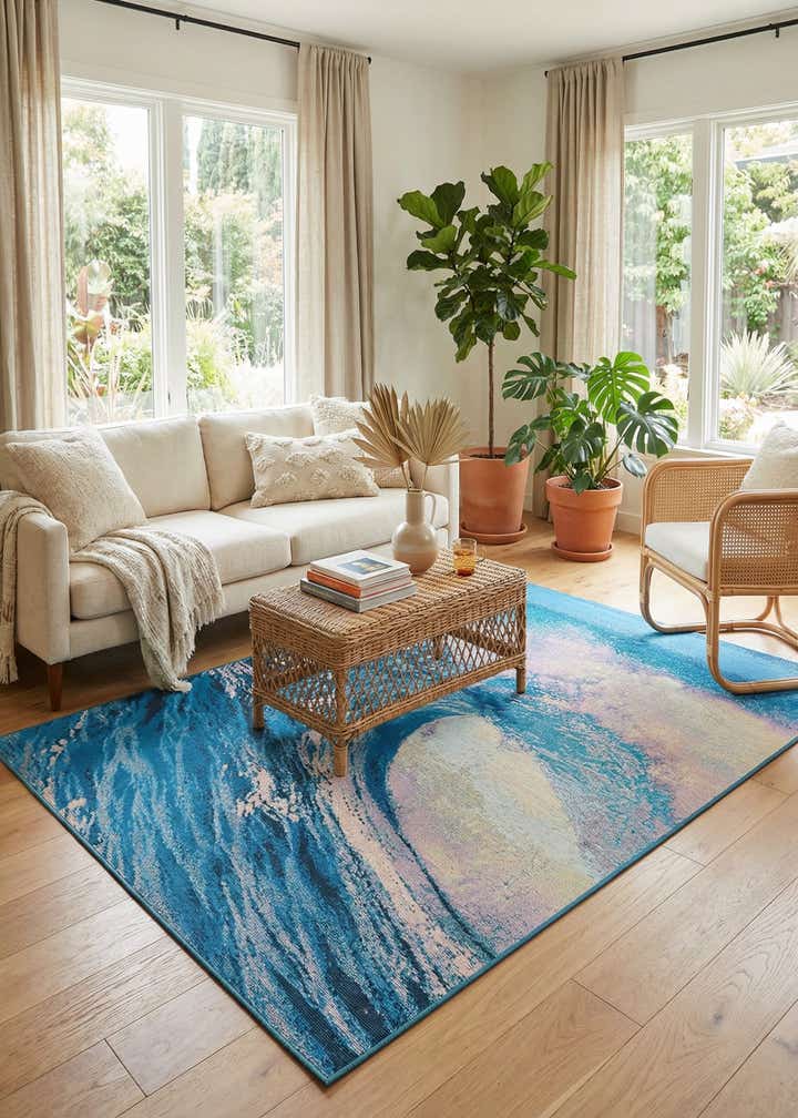 4' 1 x 6' 1 Easy-Clean Modern Indoor / Outdoor Rug
