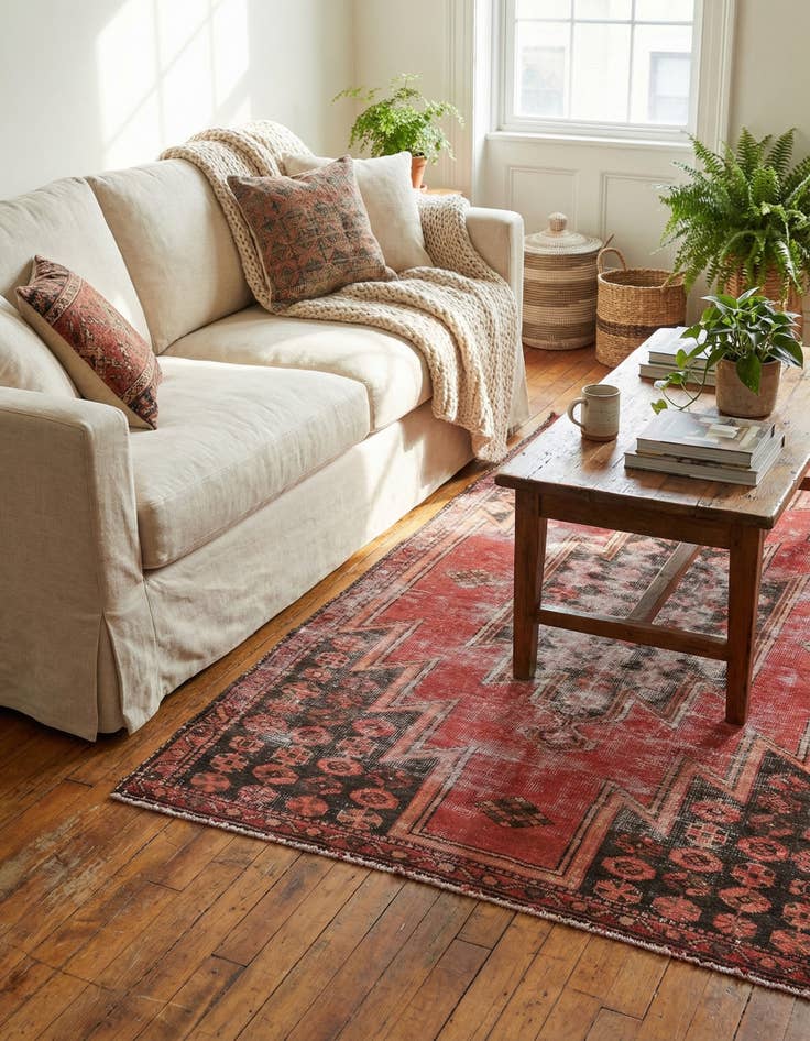 Detail image of 3' 4 x 6'  Hand Knotted Ultra Vintage Persian Wool Runner Rug