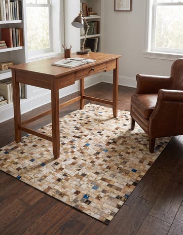 4' 1 x 5' 11 Cowhide - Patchwork Rug