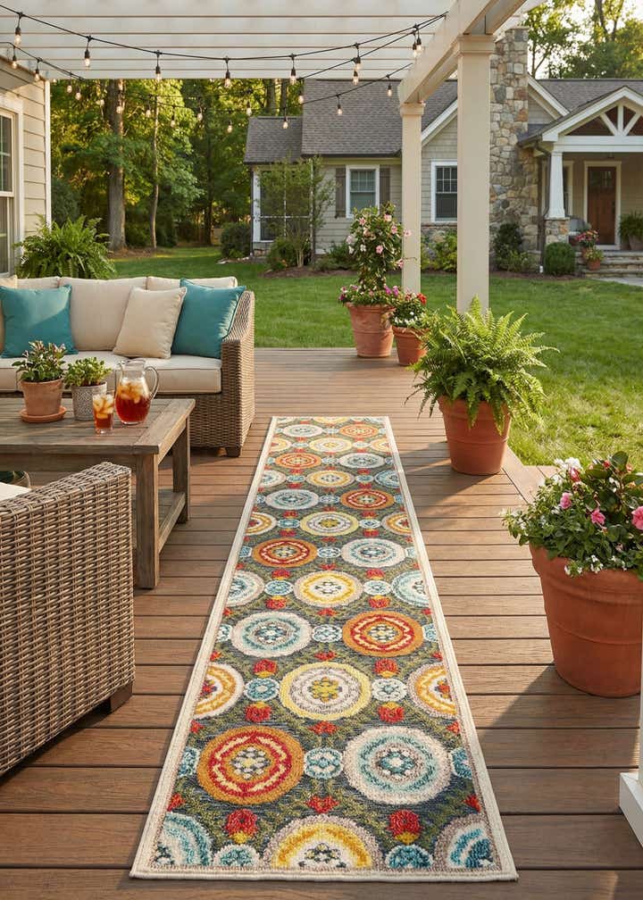 2' 7 x 12' Easy-Clean Casablanca Indoor / Outdoor Runner Rug