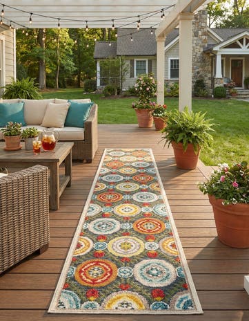 2' 7 x 12' Easy-Clean Casablanca Indoor / Outdoor Runner Rug