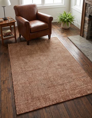 Cocoa Bean Brown Hand Woven Jill Zarin English Manor Wool Rug
