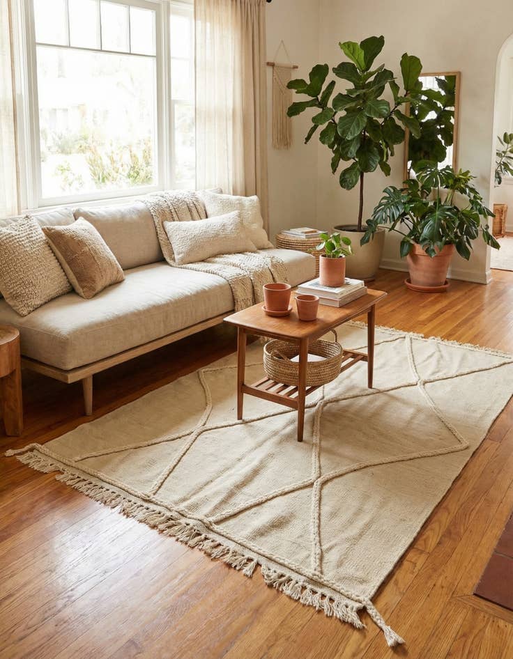 Detail image of  3' 4 x 5' 1  Hand Knotted Moroccan Wool Rug