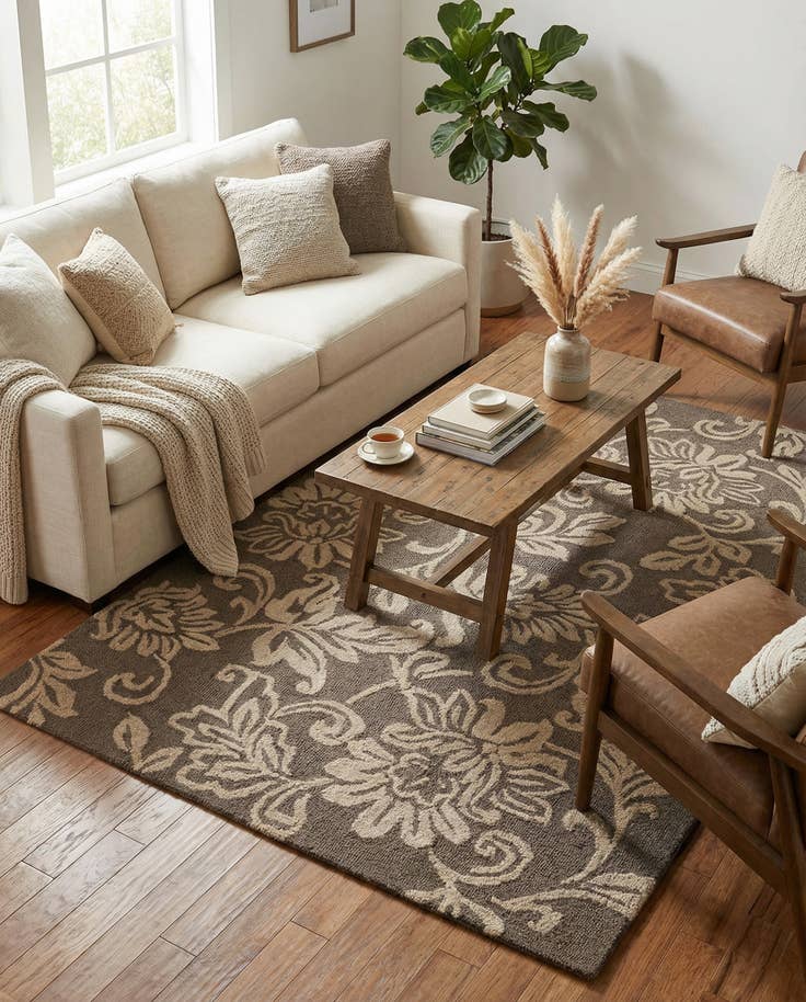 Detail image of 5' x 8' Agra Wool Rug