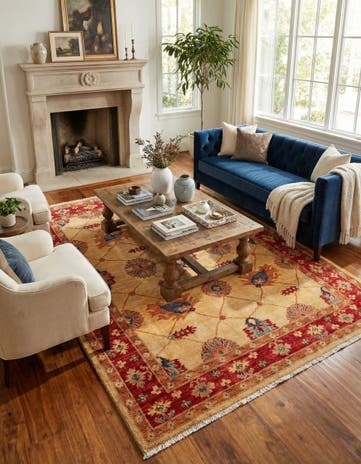 5' 7 x 7' 6 Hand Knotted Ziegler Wool Rug