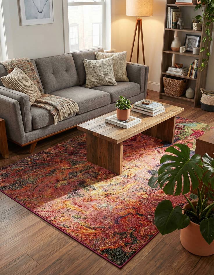 Detail image of 5' 3 x 8'  Washable Haerfest Rug