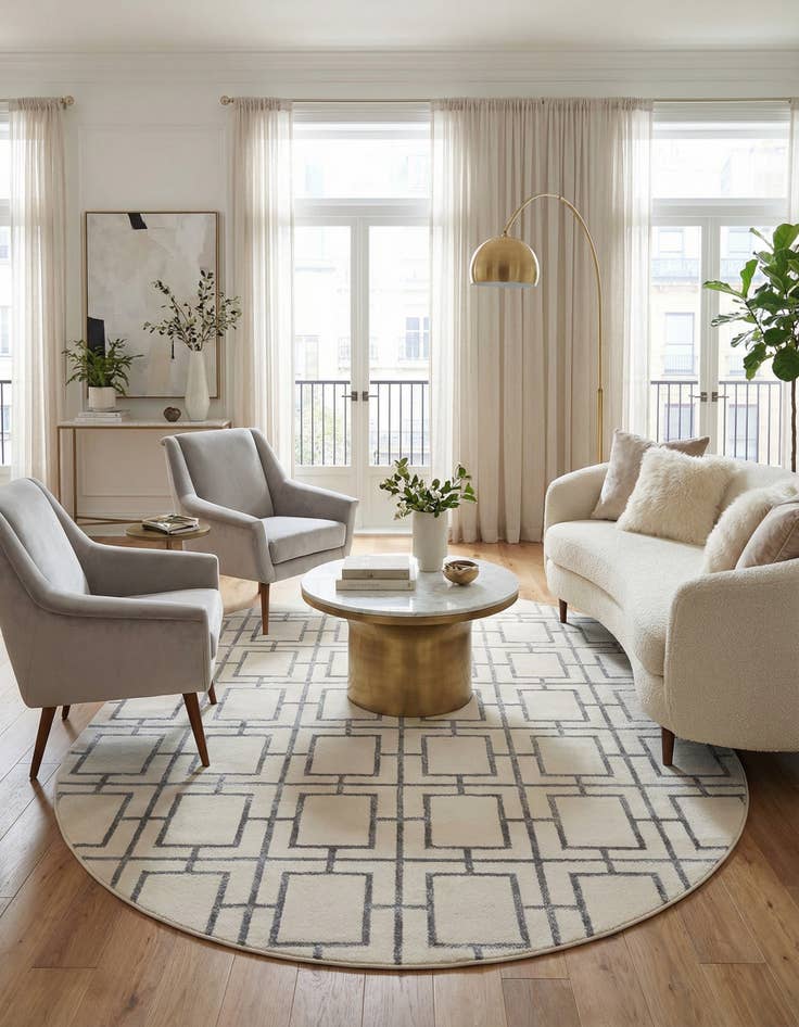 Detail image of  7' 10 x 10'  Marilyn Monroe™ Glam Deco Oval Rug