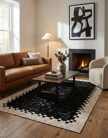 4' 10 x 7' 9 Cowhide Stocks Rug