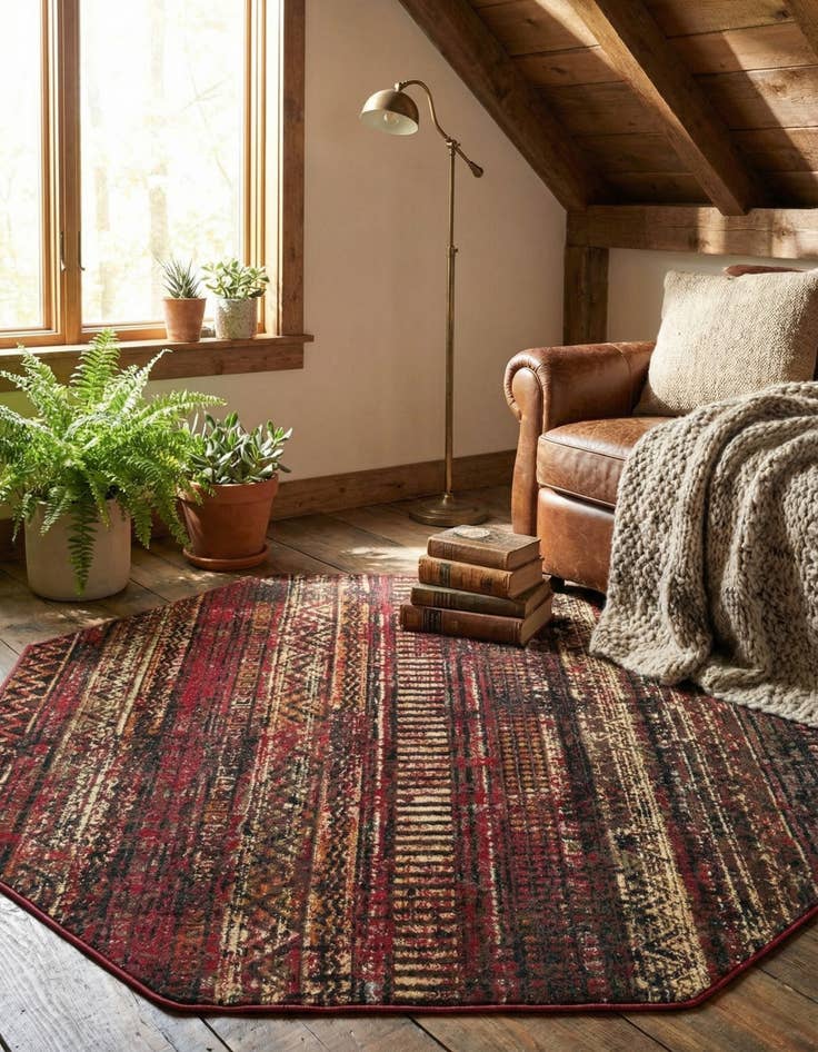 Detail image of 5' 3 x 5' 3 Saturn Octagon Rug