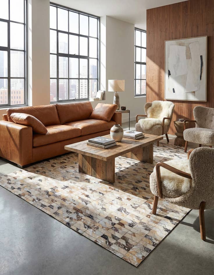 Detail image of 5' 4 x 7' 7 Cowhide Rug