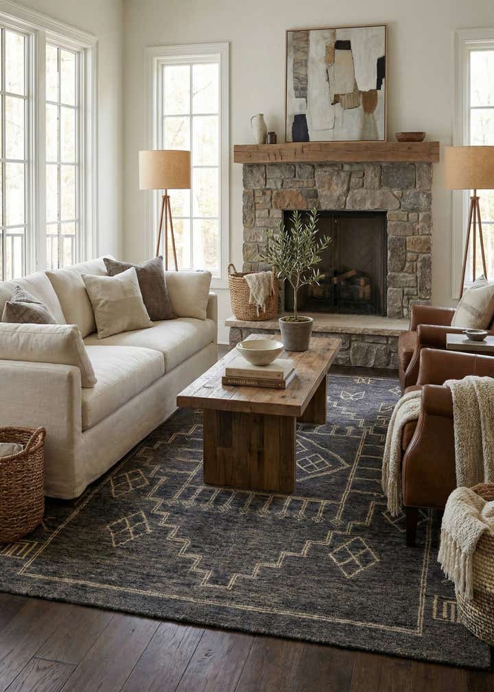 6' 8 x 9' 6 Hand Knotted Darya Wool Rug