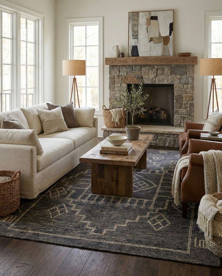 6' 8 x 9' 6 Hand Knotted Darya Wool Rug