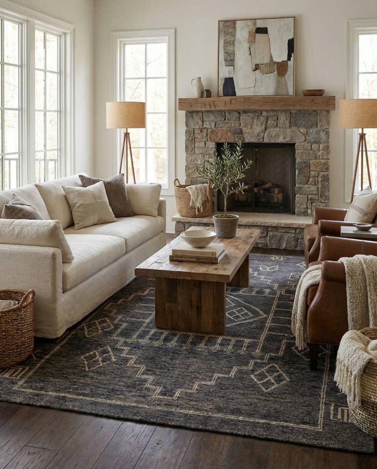 Detail image of 6' 8 x 9' 6 Hand Knotted Darya Wool Rug
