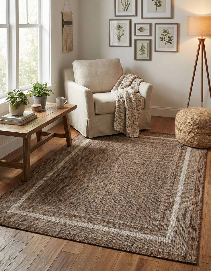 Detail image of 4' x 6' Easy-Clean Border Indoor / Outdoor Rug