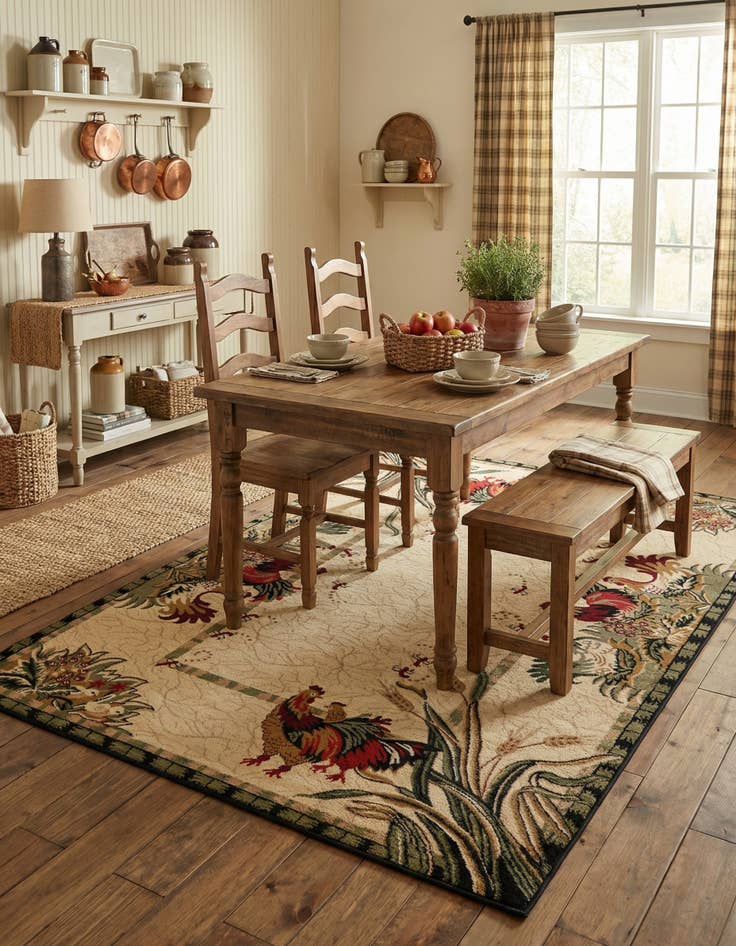 Detail image of  6' x 9' Pastoral Rug