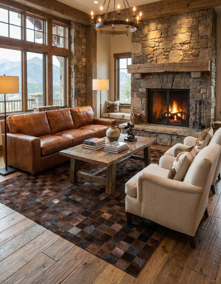 Detail image of 8' 1 x 10' Cowhide Stocks Rug