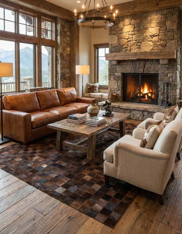 8' 1 x 10' Cowhide Stocks Rug
