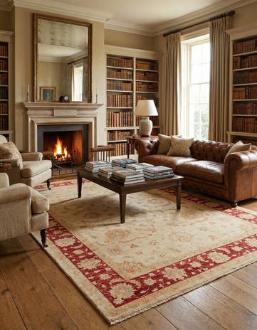 6' 9 x 9' 8 Hand Knotted Peshawar Ziegler Rug