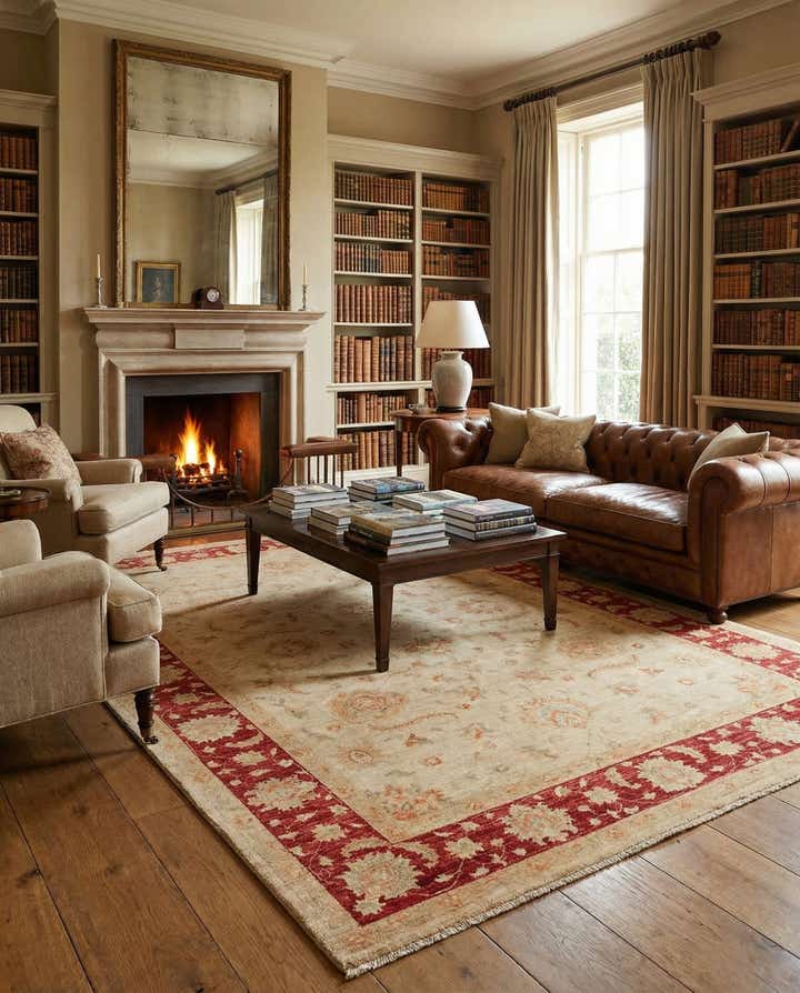 6' 9 x 9' 8 Hand Knotted Peshawar Ziegler Rug