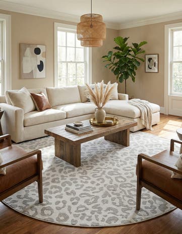 13' x 13' Easy-Clean Safari Indoor / Outdoor Round Rug