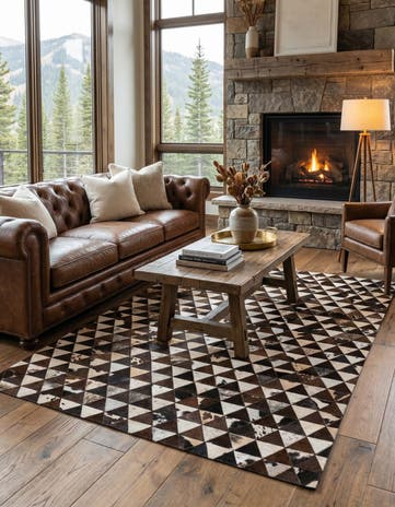 5' x 8' Cowhide Stocks Rug