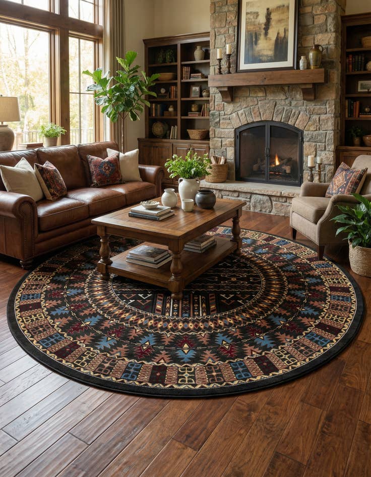 Detail image of 10' x 10' Bokhara Round Rug