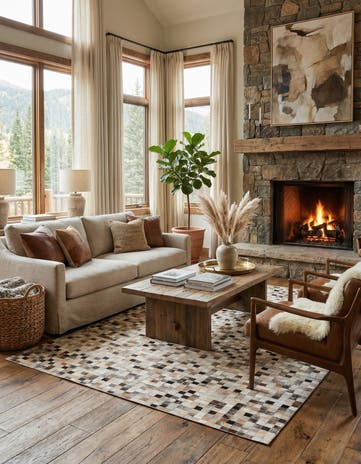 5' 2 x 7' 6 Cowhide Stocks Rug