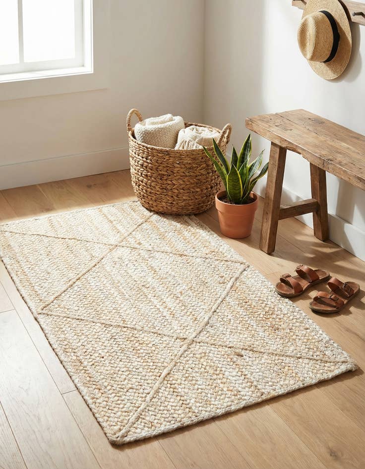 Detail image of  2' x 3' 1  Hand Braided Jute Rug