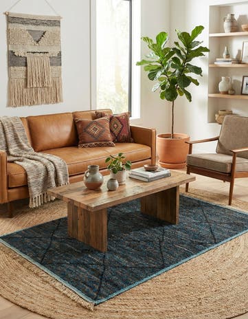 4' 3 x 6' 5 Hand Knotted Moroccan Wool Rug