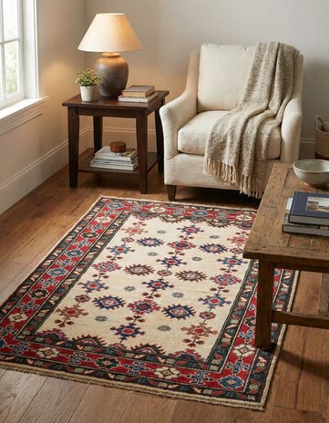 3' x 4' 7 Hand Knotted Kazak Rug