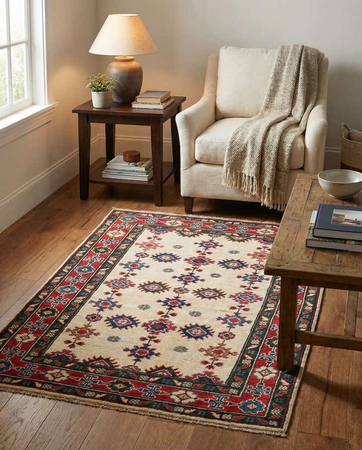 3' x 4' 7 Hand Knotted Kazak Rug