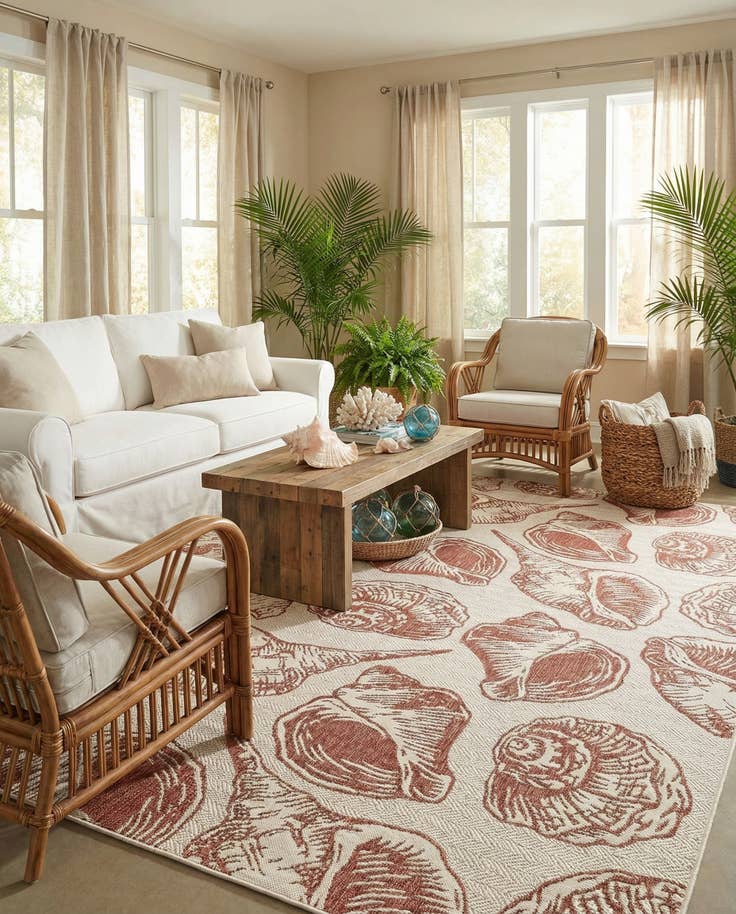 Detail image of 10' x 14' Easy-Clean Coastal Indoor / Outdoor Rug