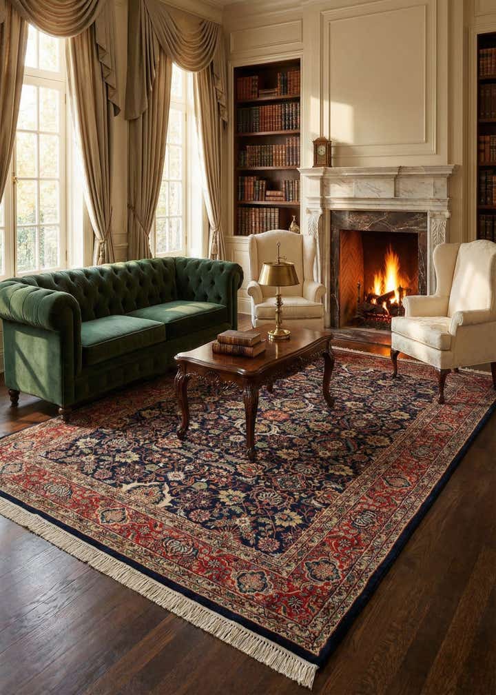 6' 7 x 9' 10 Isfahan Wool Rug