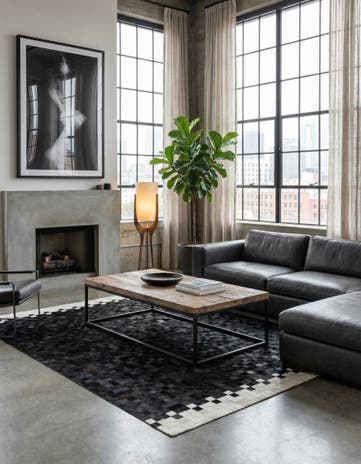 5' x 8' Cowhide Stocks Rug