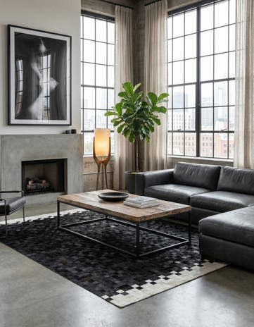 5' x 8' Cowhide Stocks Rug