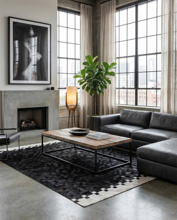 Detail image of 5' x 8' Cowhide Stocks Rug