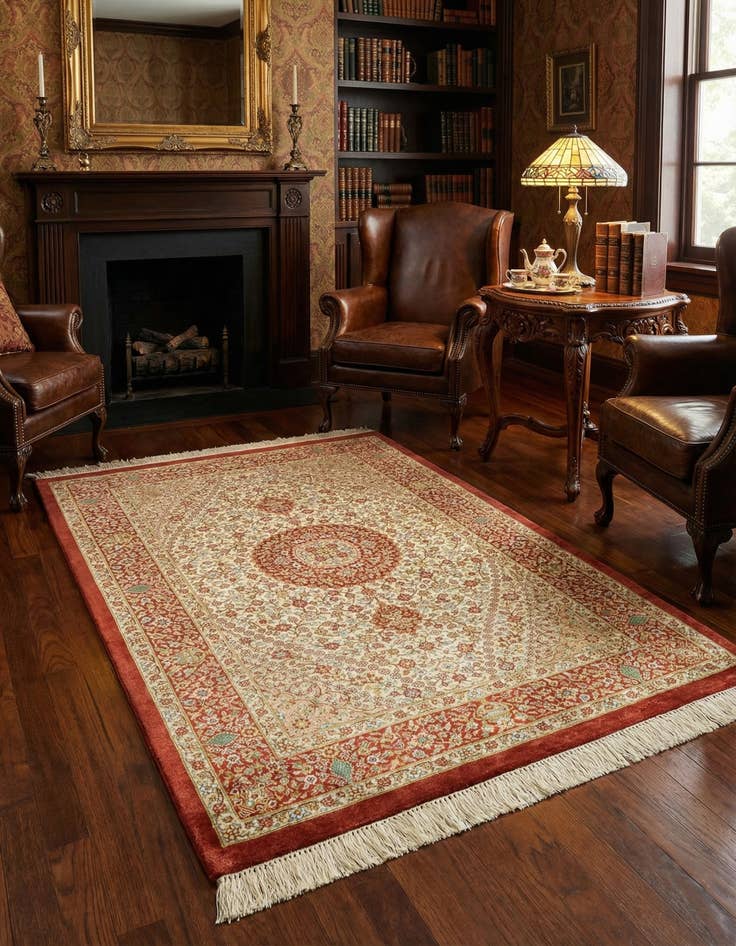 Detail image of 2' 7 x 3' 11 Ghom Silk Rug