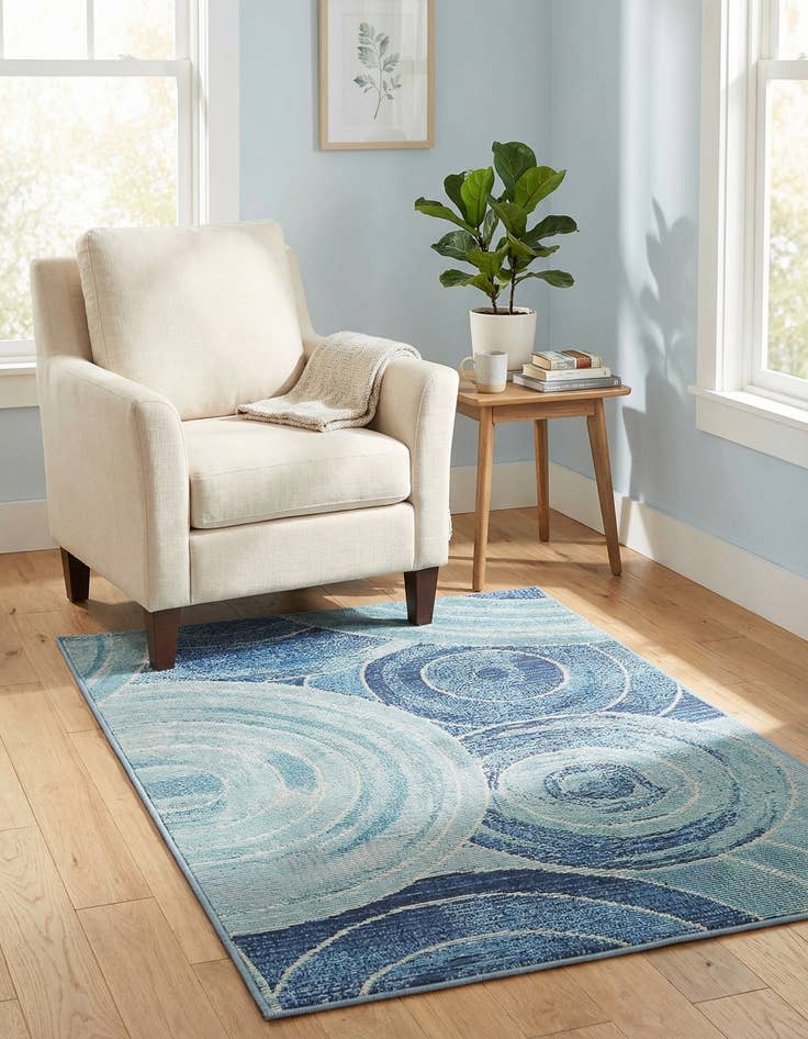 Detail image of 2' 2 x 3'  Washable Modern Indoor / Outdoor Rug