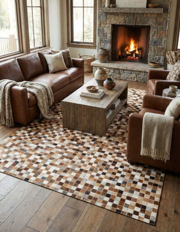 5' x 7' 10 Cowhide Stocks Rug