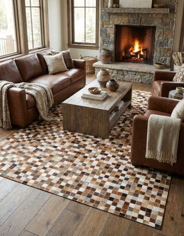 5' x 7' 10 Cowhide Stocks Rug