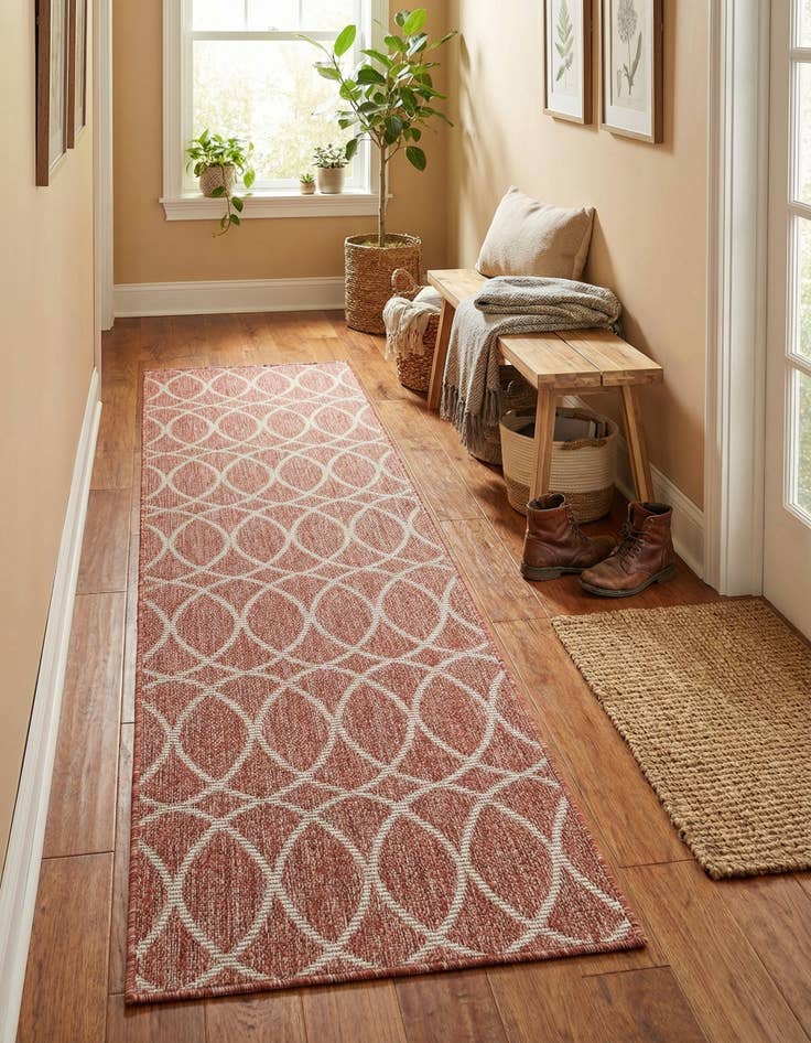 Detail image of 2' x 6'  Washable Trellis Indoor / Outdoor Runner Rug