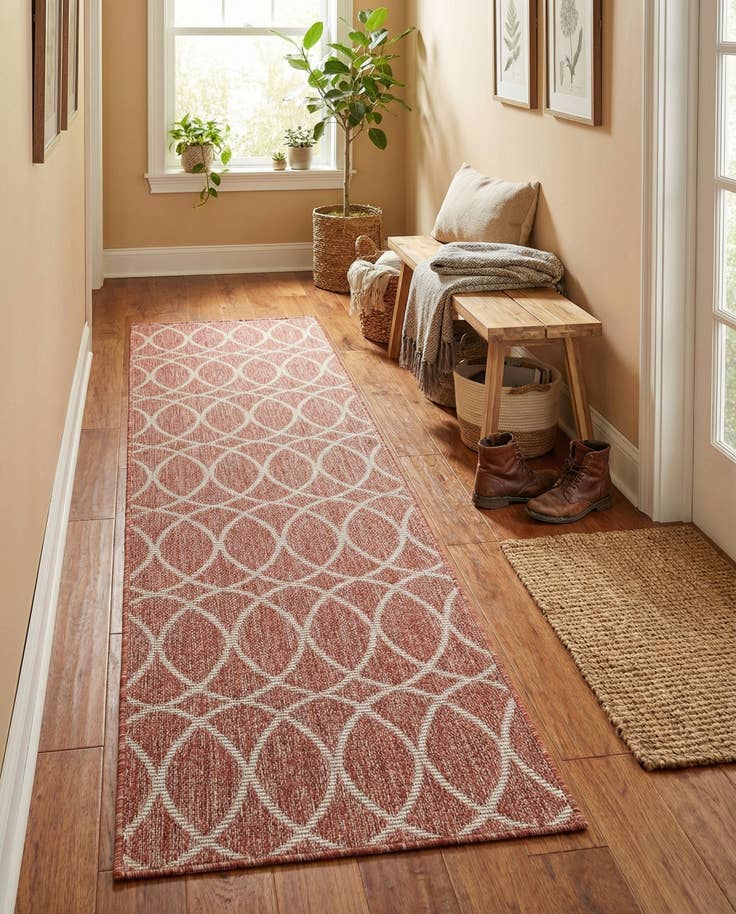 Detail image of 2' x 6' Easy-Clean Trellis Indoor / Outdoor Runner Rug