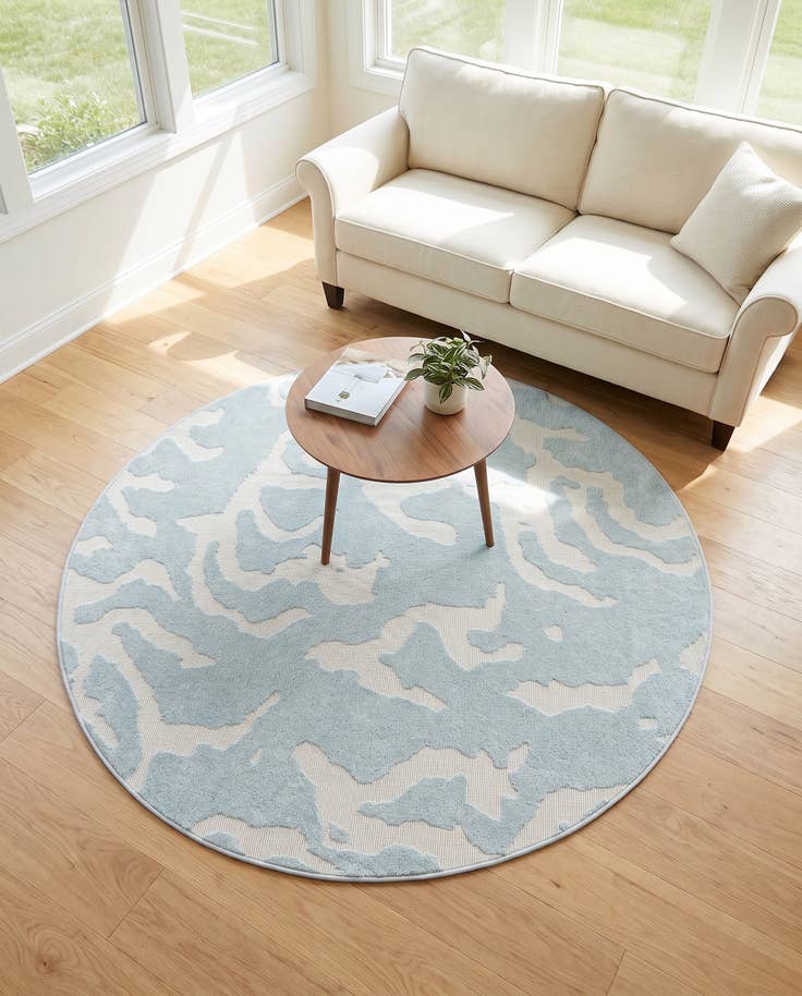 Detail image of 5' x 5' Easy-Clean Sabrina Soto Indoor / Outdoor Round Rug
