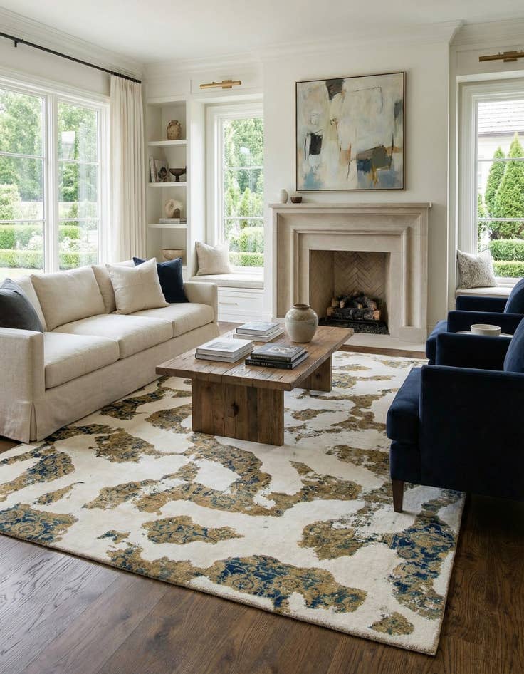 Detail image of 7' 6 x 11'  Hand Knotted Ultra Vintage Persian Wool Rug