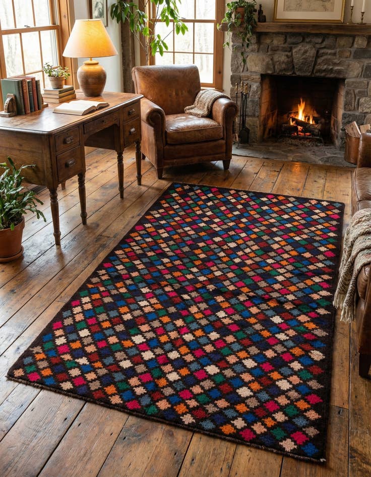 Detail image of 3' 9 x 6'  Hand Knotted Balouch Wool Rug