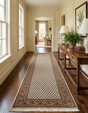 2' 8 x 9' 8 Hand Knotted Mir Wool Runner Rug